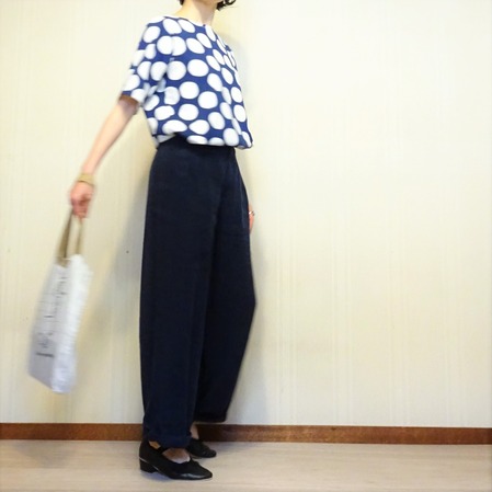 マリメッコ&ネイビーリネンパンツ (5)
