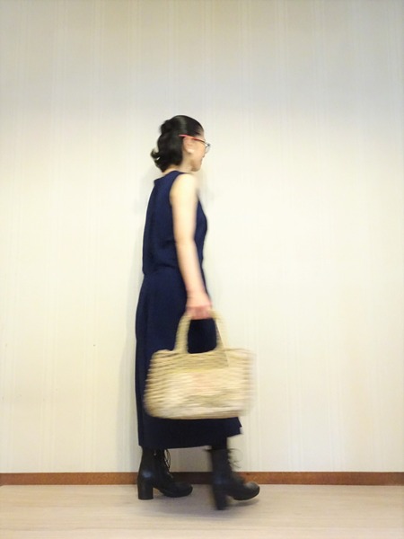 45R藍染タックドレスその弐 (8)