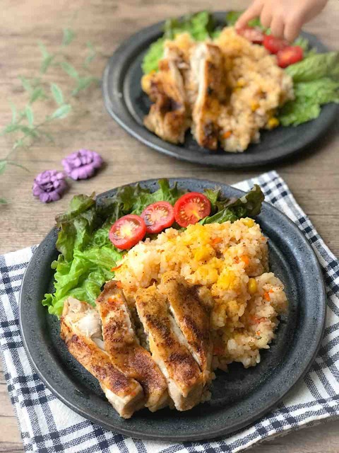 取り分け レシピ カミカミ期 大人まで 炊飯器で炊き込みチキンジャンバラヤ のんすけ おちびのおいしいくらし 離乳食 幼児食
