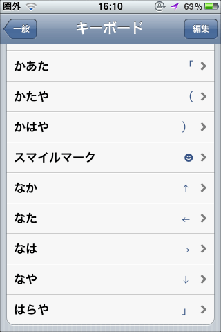 画期的な辞書登録(登録文字一覧)