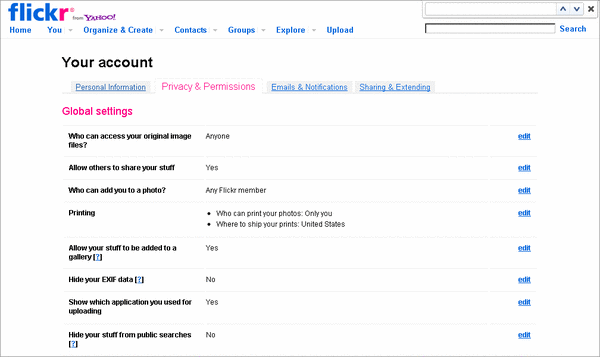 Flickrクリエイティブ・コモンズの設定2-2