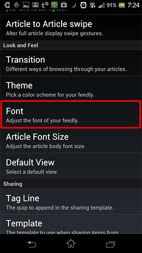 Feedlyフォント変更02