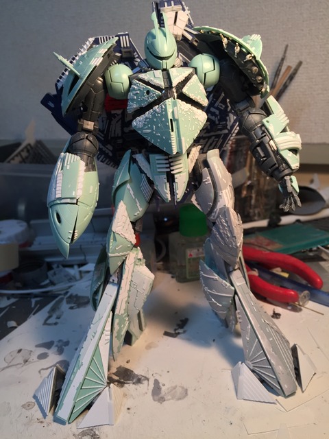 MG ターンX エアブラシ 塗装品 MGターンX 製作 その24 表面処理 : 戦争の子犬たち