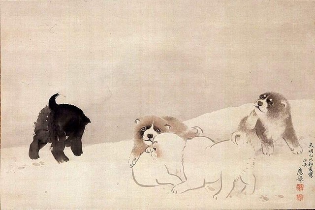 250年前の江戸時代の絵師が描いた子犬可愛すぎて草WWWWW