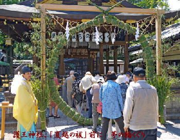 護王神社、「夏越の祓」前に　茅の輪くぐり 2017年
