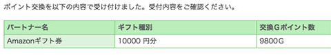 Amazonギフト券交換