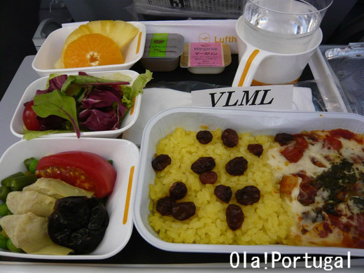 ルフトハンザの機内食(ベジタリアンメニュー)