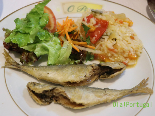 ポルトガル料理:小魚のフライ定食