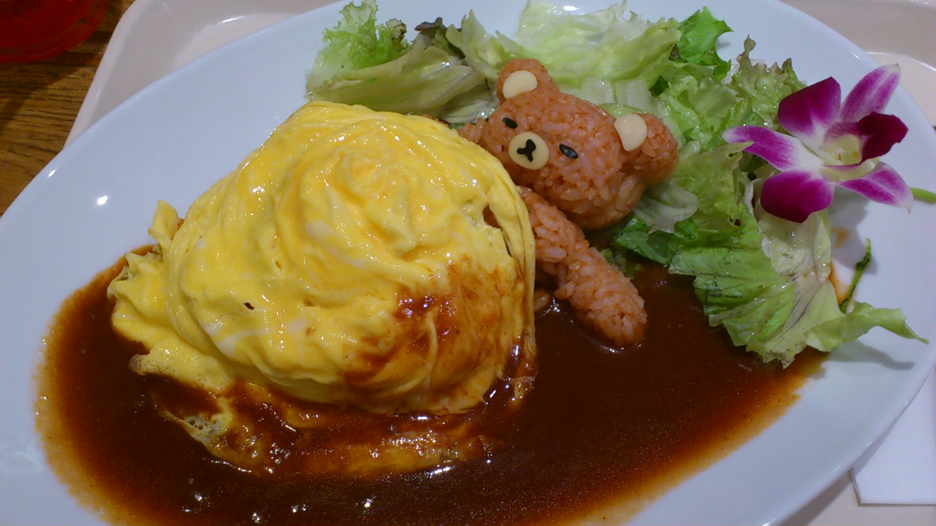 リラックマカフェでリラックマオムライス♪