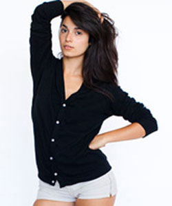 American Apparel ベイビーリブ カーディガン通販