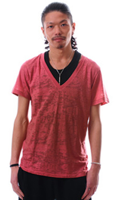 C.A.B.オパール加工メンズ無地VネックTシャツ通販