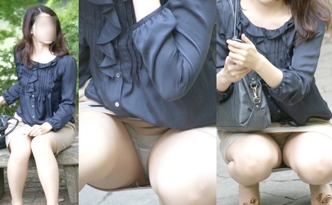 お股の匂いがこっちにも伝わってきそうなしゃがみパンチラをどうぞ!