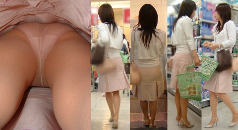 テカリで抜いた! パンスト履いた女性ばかり逆さ撮りしたったwww