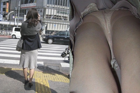 ロング丈の女性を逆さ撮りした結果www