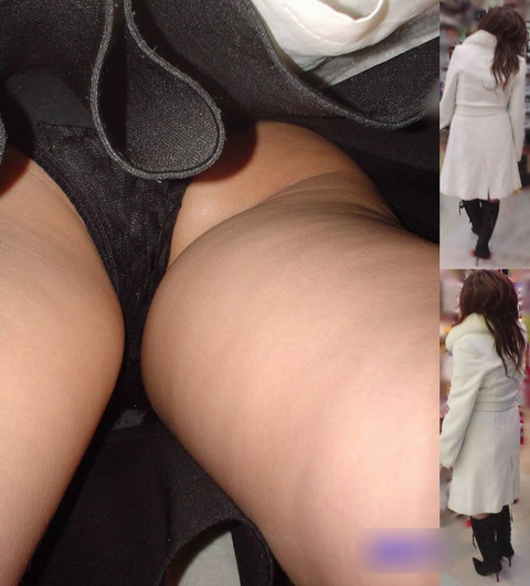 ロング丈の女性を逆さ撮りした結果www