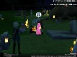 墓場を照らす火の玉