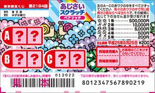 2184あじさいスクラッチ(東京都宝くじ)