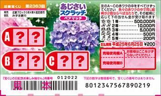 2363あじさいスクラッチ(近畿宝くじ)