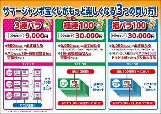 2018年サマージャンボ宝くじ!タテバラ、特連、特バラ
