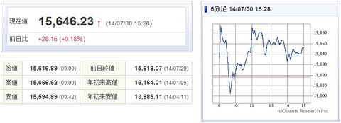 日経平均20140730-1