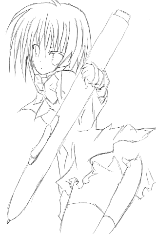 ペンタブ美少女 美少女線画