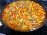 タイカレーペースト使用海老味噌野菜スープ