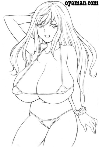 爆乳水着