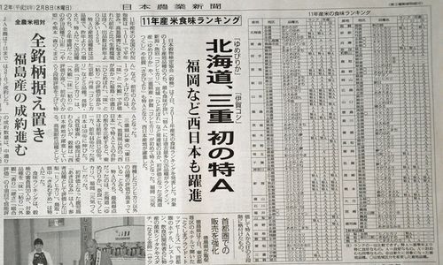 2011年産米食味ランキング