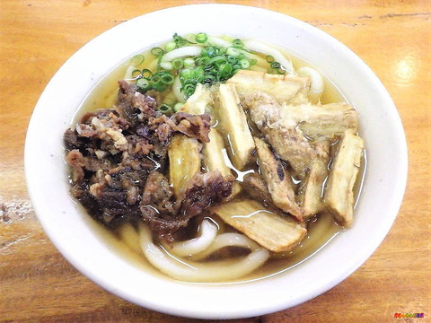 かけうどん+肉+ごぼう天