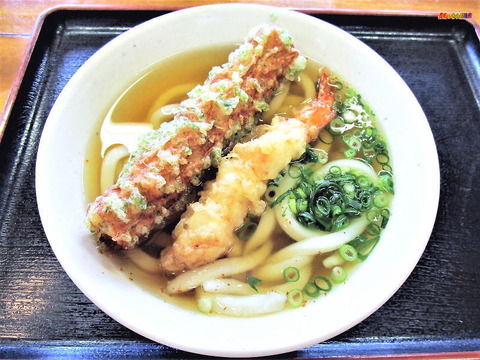 かけうどん並+ちくわの磯部揚げ+えび天