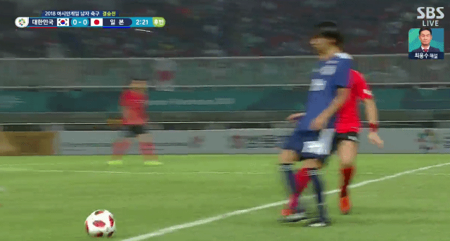 【 GIF 】韓国プレー荒すぎ！？ 完全にアフターのタックル！