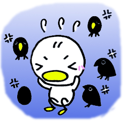 カラスにいじめられたらしい