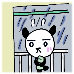 横なぐりの雨