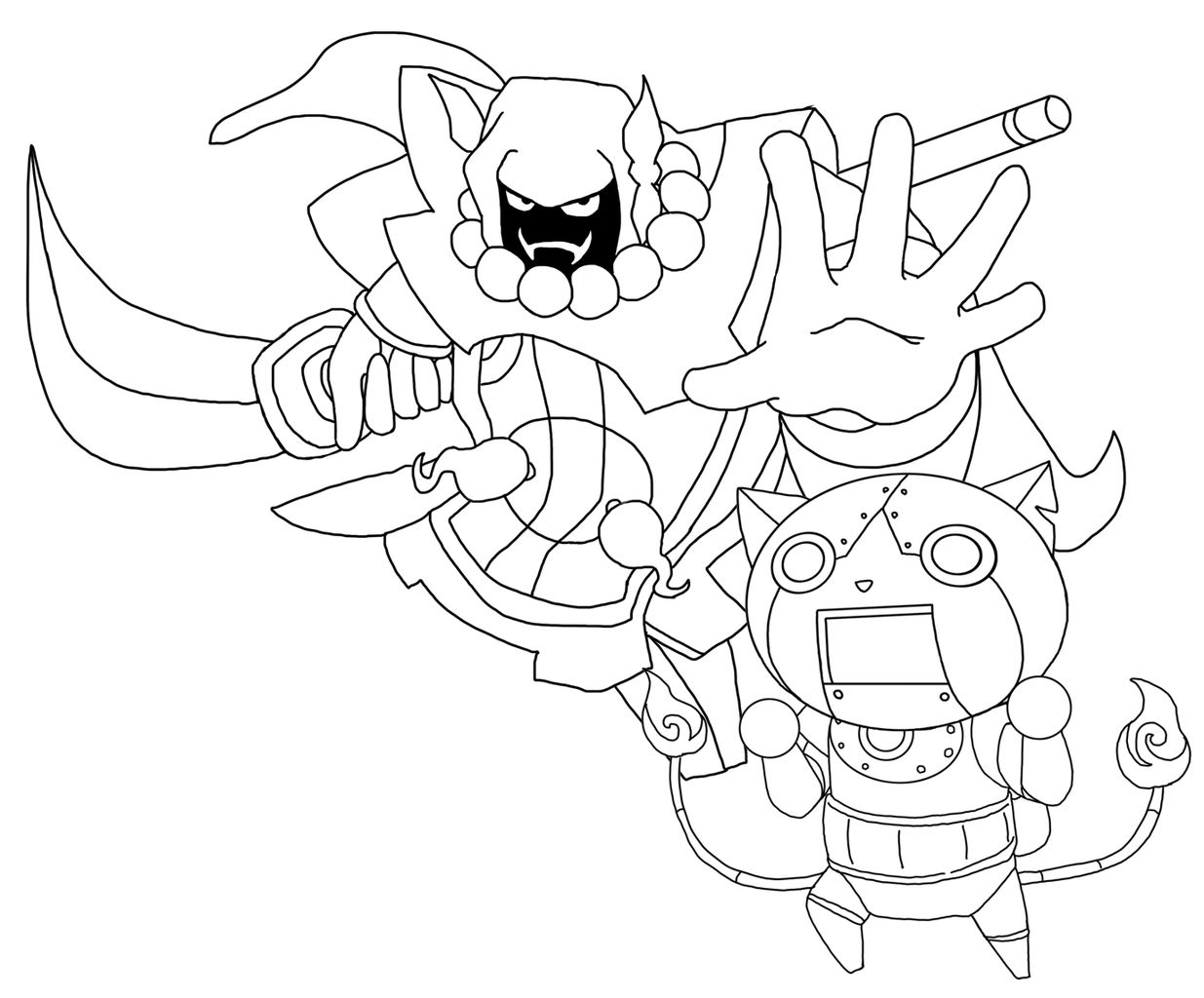 妖怪ウォッチぬりえ|オロチ(影-光)【a4無料印刷】 画像 : みんなもやって見よう! 妖怪ウォッチ塗り絵【無料】 - NAVER まとめ