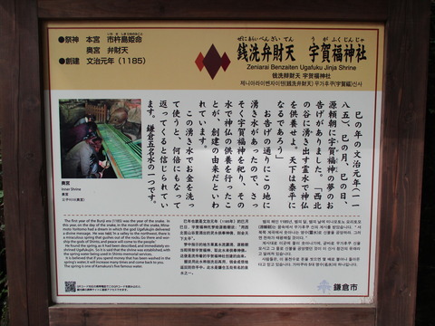 83銭洗弁財天説明板