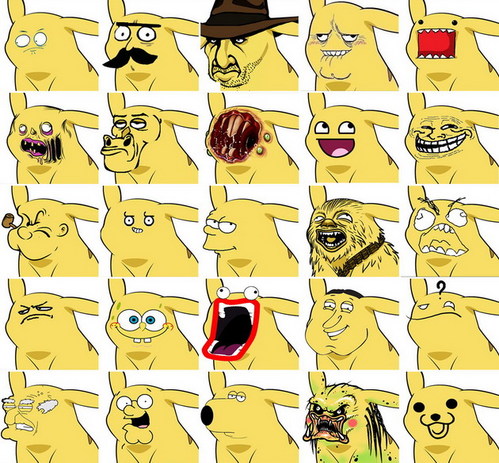 the_many_faces_of_pikachu