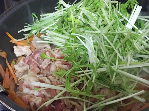 水菜と豚肉