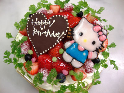 バースデーケーキ キティちゃん 誕生日 記念日用にオーダーできるデコレーションケーキ