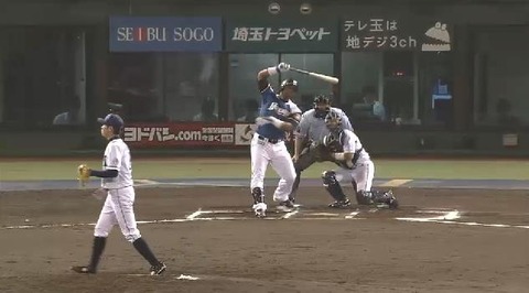 ６回表２ミランダ三振