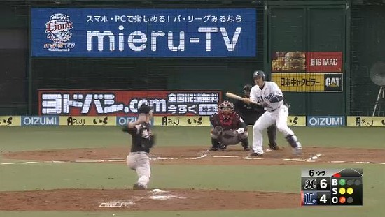 ６回裏２炭谷スクイズ失敗 (1)