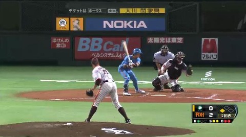 ２回表２斎藤三振