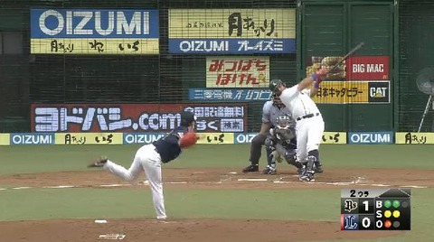 ２回裏１メヒア同点HR (1)