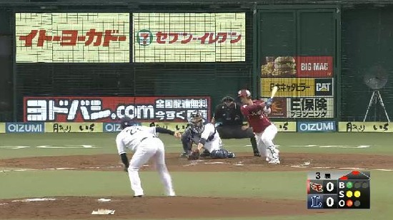 ３回表３福田外の変化球３つ続けて三振 (2)