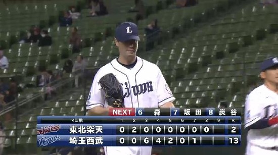 8回表1ルブラン三者凡退 (1)