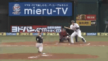 ６回裏２炭谷スクイズ失敗 (1)