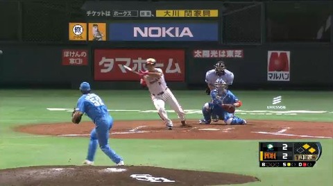 ８回表４松中一ゴロ (2)