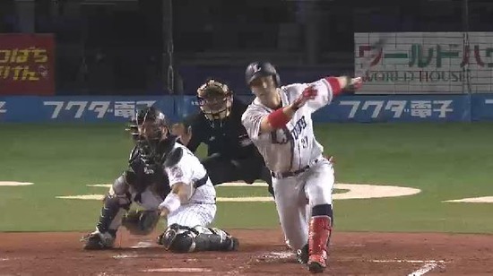 ２回表１秋山斉藤ヒット炭谷三振 (2)