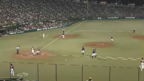 6回表4中島スクイズ1点差