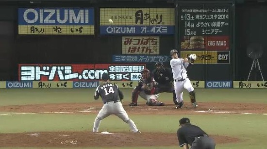 ９回裏１渡辺浅村連打 (2)