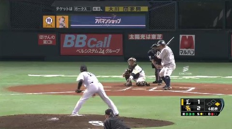 6回栗山おかわり四球